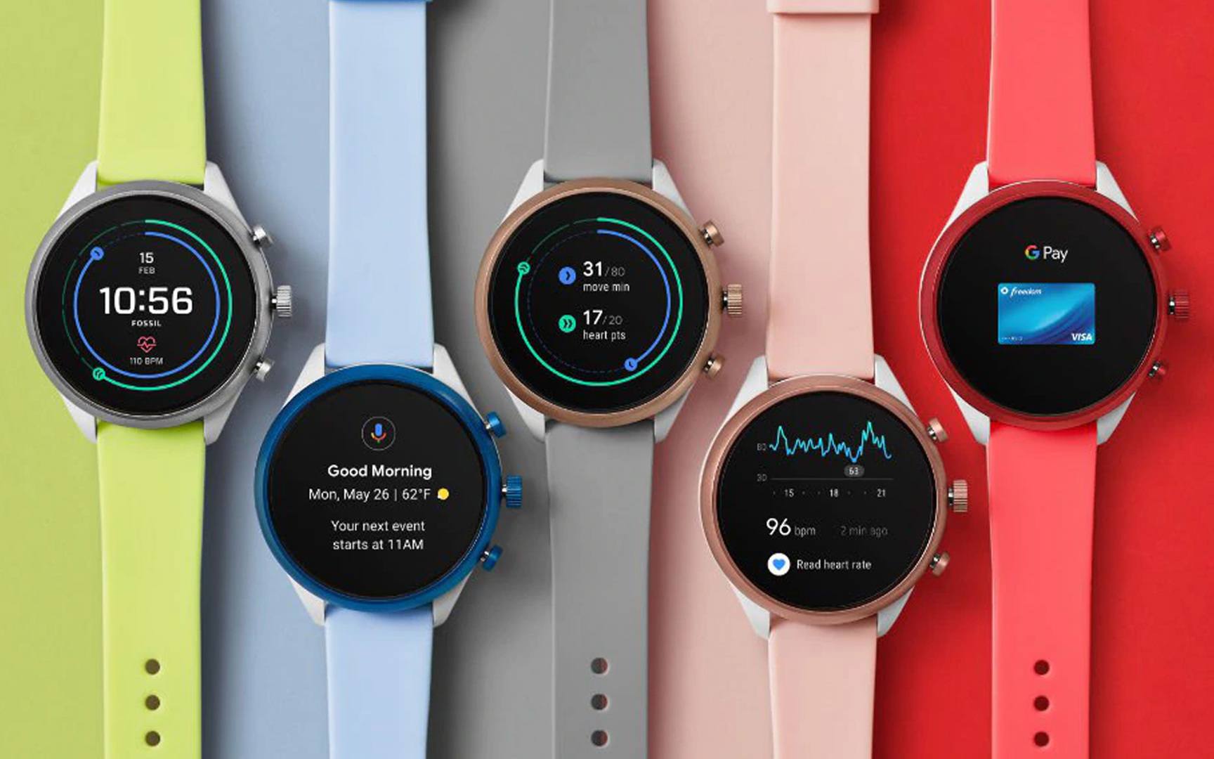 fossil smartwatch green light